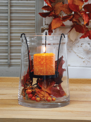 Glass and Metal Candle Holder