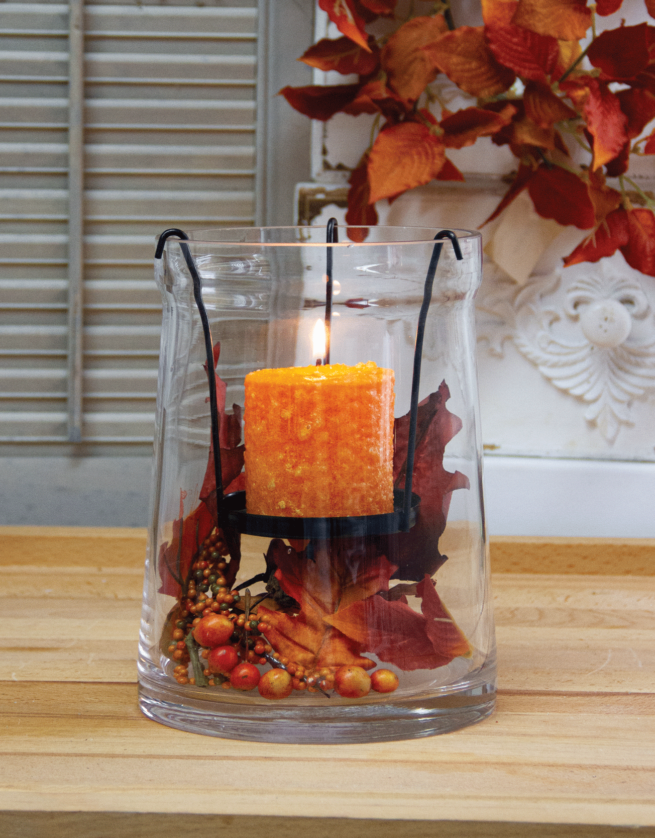 Glass and Metal Candle Holder