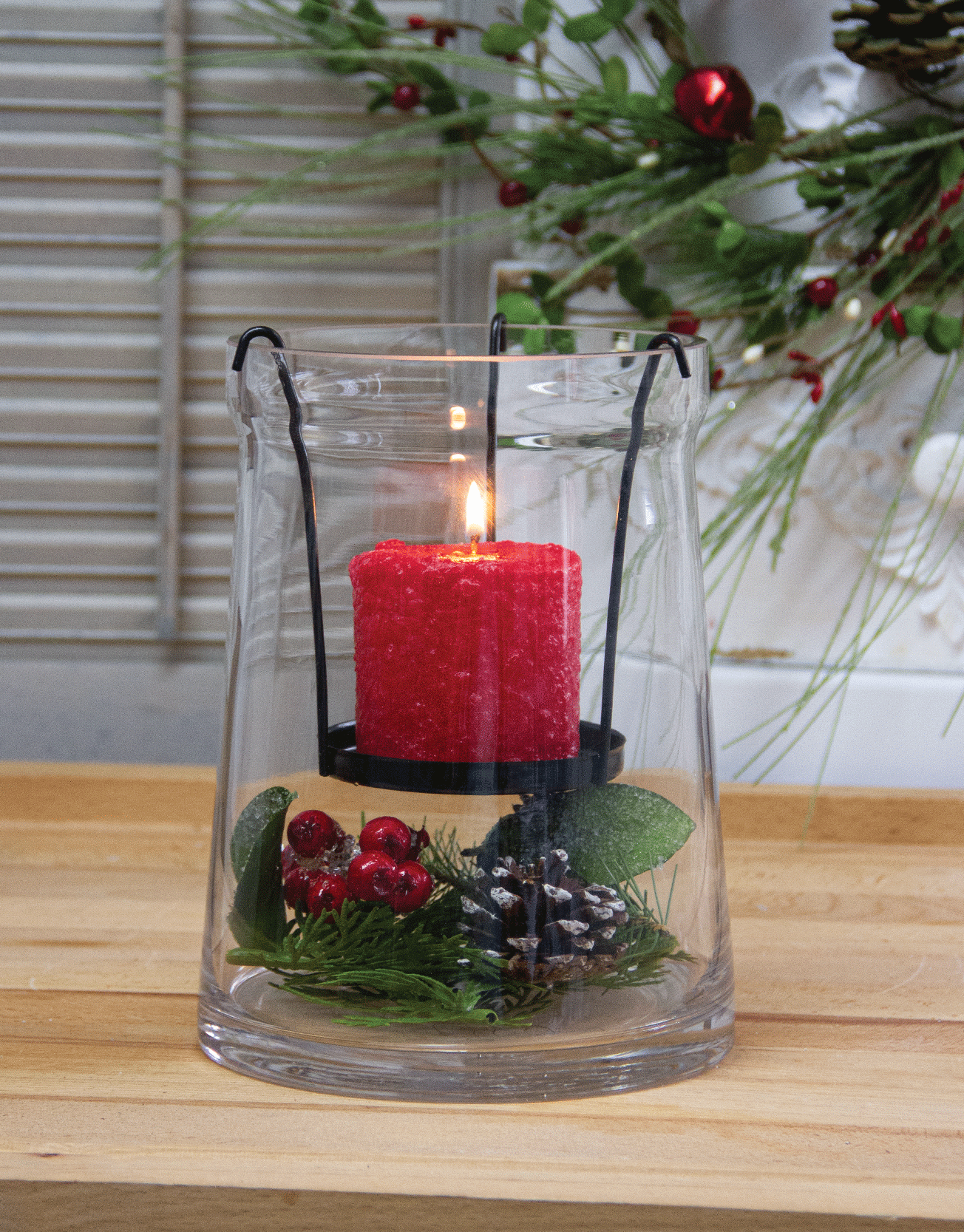 Glass and Metal Candle Holder
