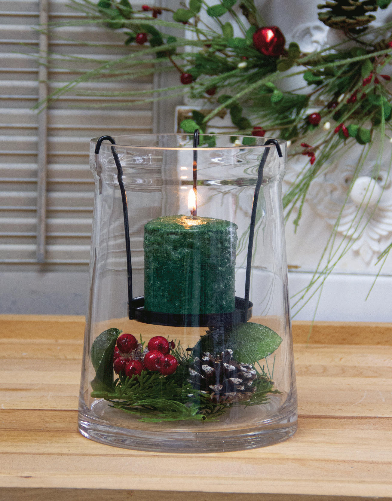 Glass and Metal Candle Holder