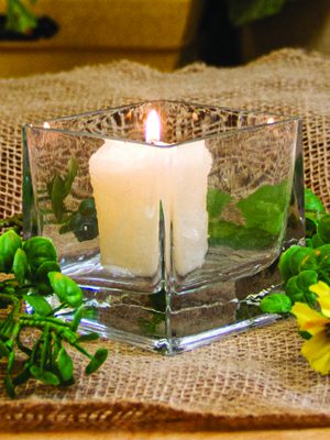Square Glass Candle Holder