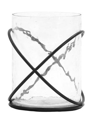 Glass and Metal Candle Holder