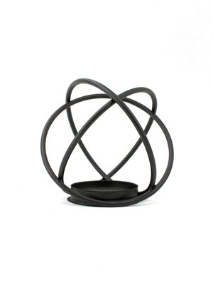 SPHERICAL IRON CANDLE HOLDER